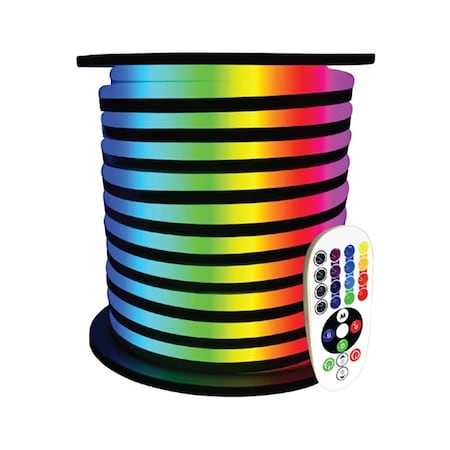 Beyond Led Technology LED Neon Rope Light, 164 Watt, RGB, 120V, 50 Feet, Includes Clips, Connectors & AC Powered KIT 153712